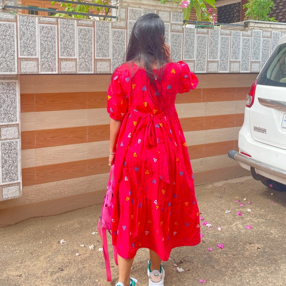 Pink Flared Dress - Picture 3 of 3